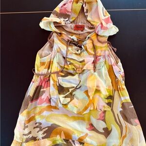 Missoni green and earthy yellow and cream Patterned sheer top